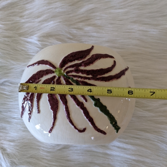 Vtg Art Pottery Ceramic Planter Christmas Flower - Picture 3 of 7